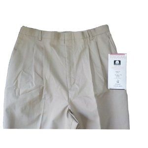 NWT Vintage Haggar Presstige Pants Double Pleat Tan Youth Girls (28x31)